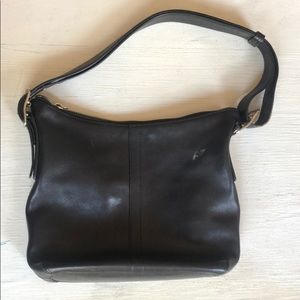 Black leather coach bag